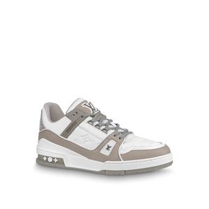 LOUIS VUITTON GREY WHITE TRAINER SNEAKERS